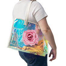Load image into Gallery viewer, Holographic Rose Beach Tote
