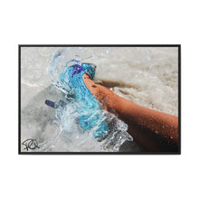 Load image into Gallery viewer, Framed Matte Canvas Art — Vibrant Underwater Kilame Shoe Print 'Aqua Couture'