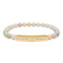 Load image into Gallery viewer, Engraved 'Belive in Magic' Natural Stone Stretch Bracelet - 7 variants - 2 colors