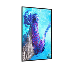Load image into Gallery viewer, Framed Matte Canvas Art — Vibrant Underwater Kilame Shoe Print 'Tides of Elegance'