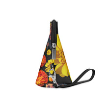 Load image into Gallery viewer, Floral Marigold Makeup Bag — Orange Bow Cosmetic Pouch