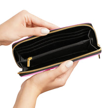 Load image into Gallery viewer, Pink Floral Zipper Wallet — Rose & Daisy Print Long Wallet