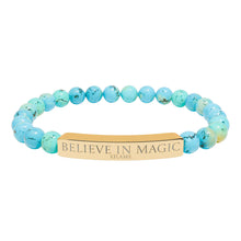 Load image into Gallery viewer, Engraved 'Belive in Magic' Natural Stone Stretch Bracelet - 7 variants - 2 colors