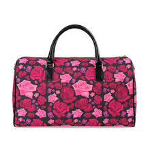 Load image into Gallery viewer, Pink Rose Travel Bag — 'Follow Your Dreams' Leather Weekend Duffle