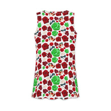 Load image into Gallery viewer, Women's Red Green Italian Rose Floral Casual Dress