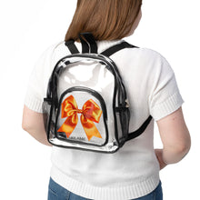 Load image into Gallery viewer, Clear Backpack with Orange Bow Print