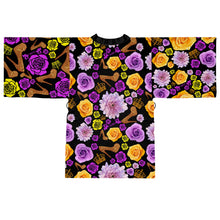 Load image into Gallery viewer, Long Sleeve Kimono Robe 'Purple Gold'