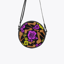 Load image into Gallery viewer, Round Satchel Bag 'Purple Gold'