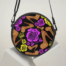 Load image into Gallery viewer, Round Satchel Bag 'Purple Gold'