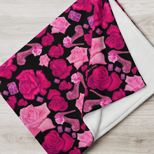 Load image into Gallery viewer, Throw Blanket 'Pink crystals shoes'