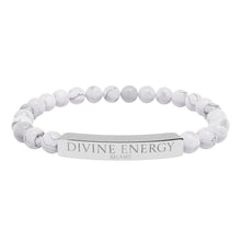 Load image into Gallery viewer, Engraved 'Divine Energy' Natural Stone Stretch Bracelet - 7 variants - 2 colors
