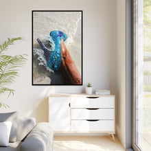 Load image into Gallery viewer, Framed Matte Canvas Art — Vibrant Underwater Kilame Shoe Print 'Oceanic Walk'