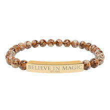 Load image into Gallery viewer, Engraved 'Belive in Magic' Natural Stone Stretch Bracelet - 7 variants - 2 colors