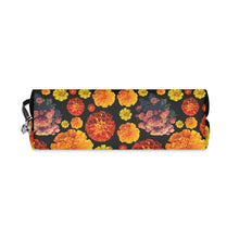 Load image into Gallery viewer, Floral Marigold Makeup Bag — Orange Bow Cosmetic Pouch