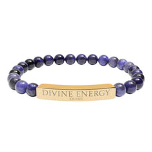 Load image into Gallery viewer, Engraved 'Divine Energy' Natural Stone Stretch Bracelet - 7 variants - 2 colors