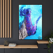 Load image into Gallery viewer, Framed Matte Canvas Art — Vibrant Underwater Kilame Shoe Print 'Tides of Elegance'