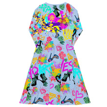 Load image into Gallery viewer, Long sleeve midi dress 'Wynwood Art'