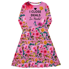 Load image into Gallery viewer, Long sleeve midi dress 'I close deals in heels'