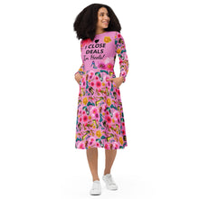 Load image into Gallery viewer, Long sleeve midi dress 'I close deals in heels'