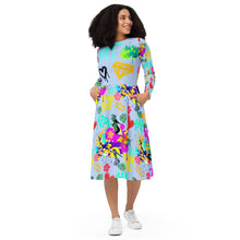 Load image into Gallery viewer, Long sleeve midi dress 'Wynwood Art'