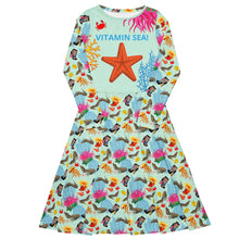 Load image into Gallery viewer, Long sleeve midi dress 'Vitamin sea'