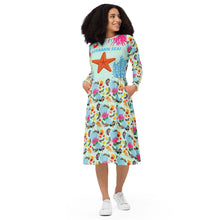 Load image into Gallery viewer, Long sleeve midi dress 'Vitamin sea'