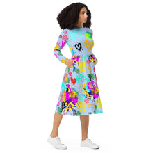 Load image into Gallery viewer, Long sleeve midi dress 'Wynwood Art'
