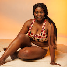 Load image into Gallery viewer, Longline sports bra 'Never give up'