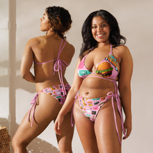 Load image into Gallery viewer, All-over print recycled string bikini 'Pop Princess'