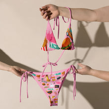 Load image into Gallery viewer, All-over print recycled string bikini 'Pop Princess'