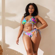 Load image into Gallery viewer, All-over print recycled string bikini 'Miami Art'