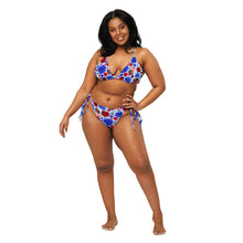 Load image into Gallery viewer, All-over print recycled string bikini 'USA'