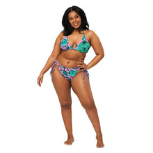 Load image into Gallery viewer, All-over print recycled string bikini 'Rose Verdi'