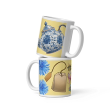 Load image into Gallery viewer, White glossy mug 'Tea Party'