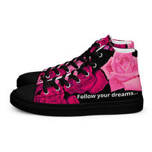 Load image into Gallery viewer, Women’s high top canvas shoes Wali 'Follow your dreams'