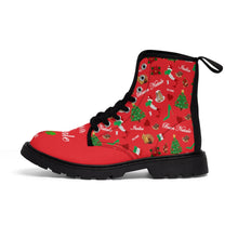Load image into Gallery viewer, Women's Canvas Boots 'Buon Natale'