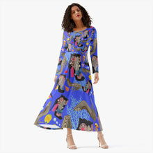 Load image into Gallery viewer, Women's Long-Sleeve One-piece Dress 'Blue Ocean'