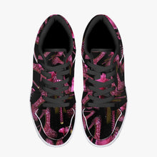 Load image into Gallery viewer, Low-Top Leather Sneakers - White/Black 'Pink crystals shoes'