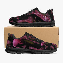 Load image into Gallery viewer, Classic Lightweight Mesh Sneakers - White/Black 'Pink crystals shoes'