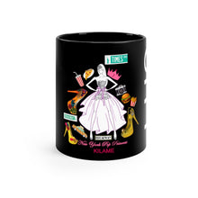 Load image into Gallery viewer, Black mug 11oz Time Square 'Pop Princess'