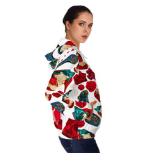 Load image into Gallery viewer, Women’s Full-Zip Hoodie 'Fiori tricolore'