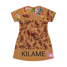 Load image into Gallery viewer, T-Shirt Dress Reos 'Feathers boots'