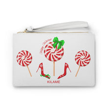 Load image into Gallery viewer, Clutch Bag Gaia Peppermint 'Happy Holidays'
