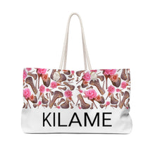 Load image into Gallery viewer, Weekender Bag Tes 'Rose pink flower'