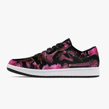 Load image into Gallery viewer, Low-Top Leather Sneakers - White/Black 'Pink crystals shoes'