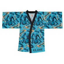 Load image into Gallery viewer, Long Sleeve Kimono Robe Eisla 'Blue Sky'