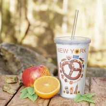 Load image into Gallery viewer, Plastic Tumbler with Straw 'Pretzel'