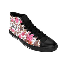 Load image into Gallery viewer, Women's High-top Sneakers 'Rose pink flower'