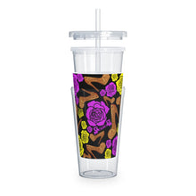 Load image into Gallery viewer, Plastic Tumbler with Straw 'Purple Gold'