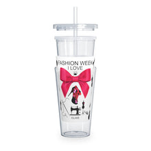 Load image into Gallery viewer, Plastic Tumbler with Straw 'Fashion Week'